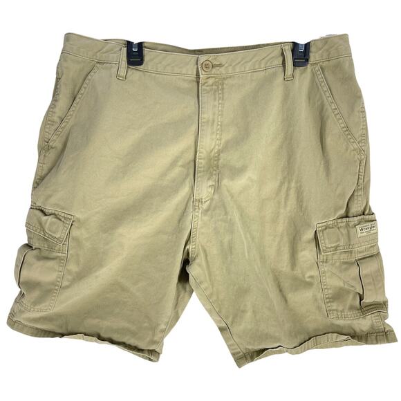 Wrangler Cargo Shorts Mens Size 40 Beige 100% Cotton High Rise 10" Inseam Y2K - Picture 1 of 6